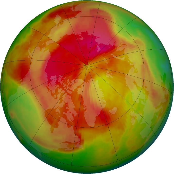 Arctic ozone map for 22 April 1982